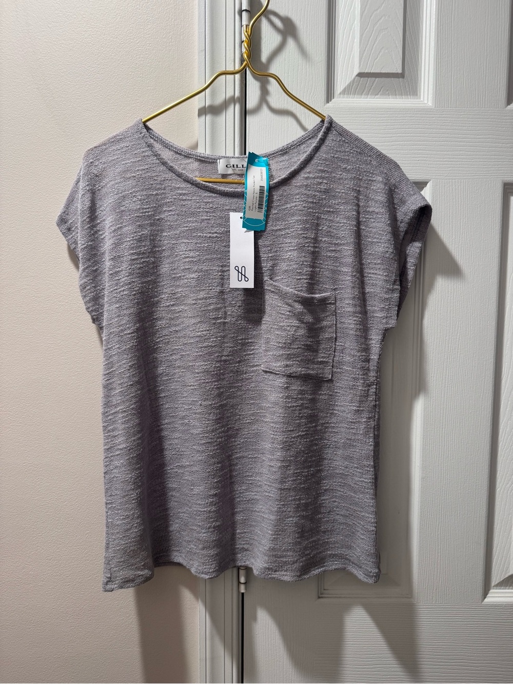 NWT Gilli Rachel Light Purple Knit Pocket Tee Small